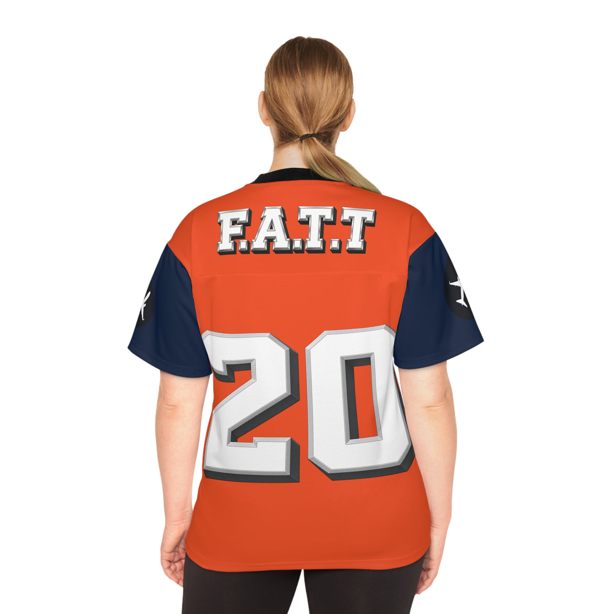 F.A.T.T #20 Football Jersey — Denver | Orange / Navy