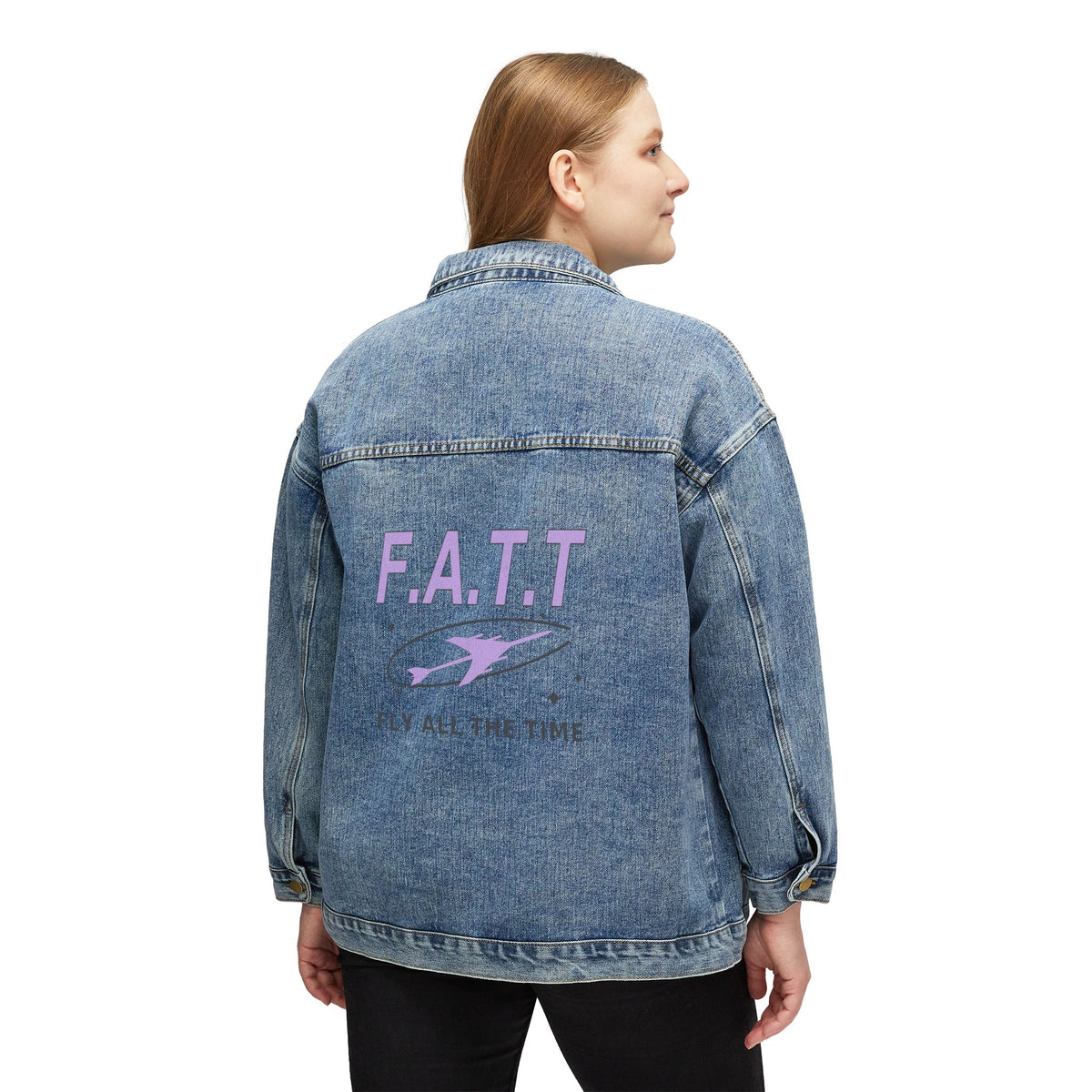 F.A.T.T Women's Flight Denim Jacket — Lavender / Charcoal