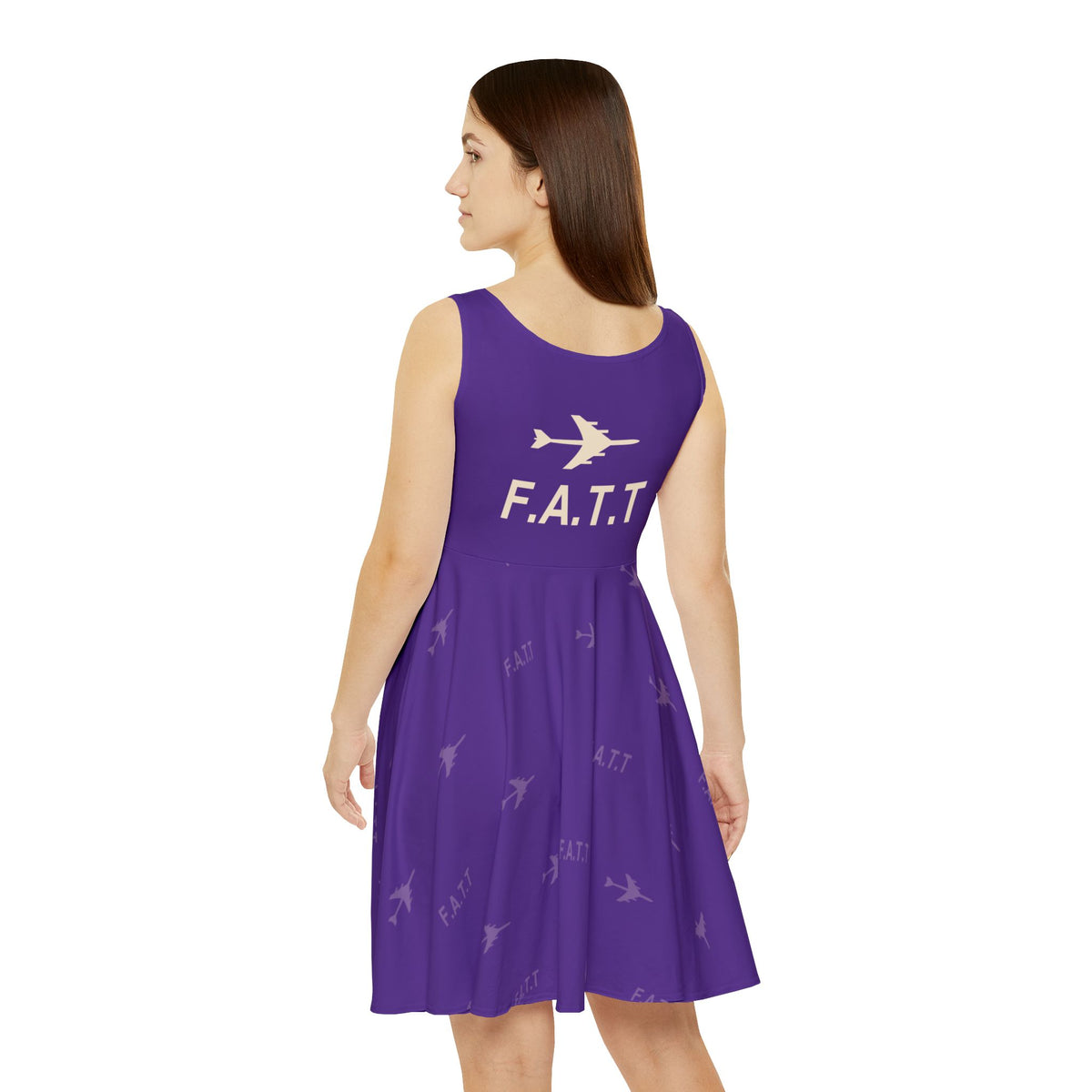 F.A.T.T Women's Flight Skater Dress — Royal Purple / Cream