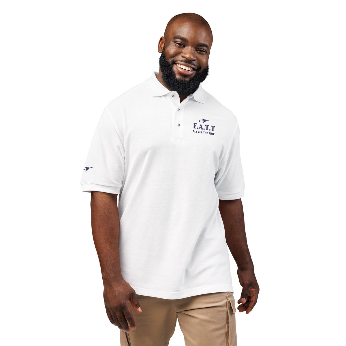 F.A.T.T Signature Embroidered Polo — Navy Stitch
