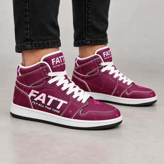 FATT Pink Crush Motion High Top — side on-foot view