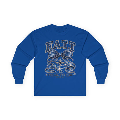 F.A.T.T Women’s Denim Bow Graphic Long Sleeve