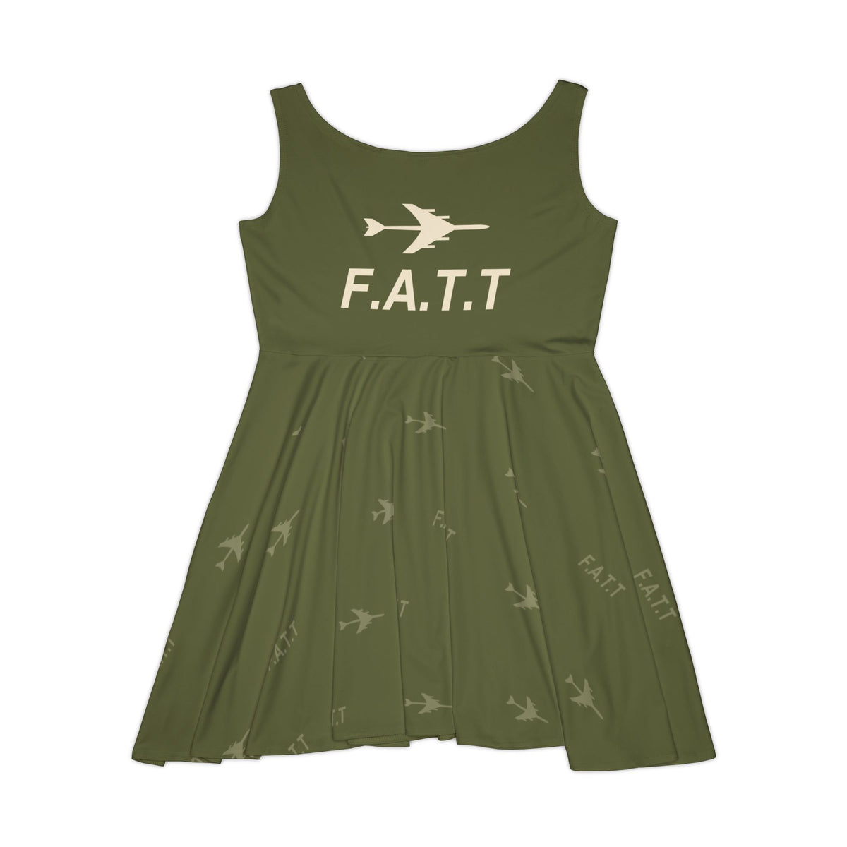 F.A.T.T Women's Flight Skater Dress — Olive / Cream