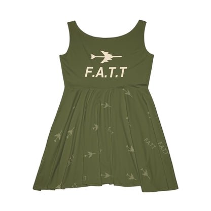 F.A.T.T Women's Flight Skater Dress — Olive / Cream