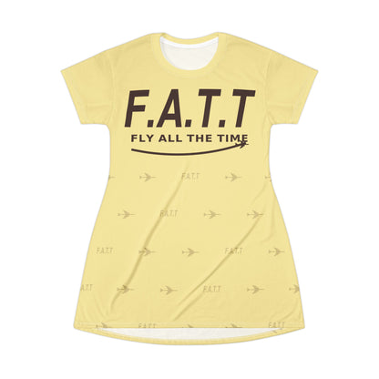F.A.T.T Women's Flight T-Shirt Dress — Butter Yellow / Chocolate