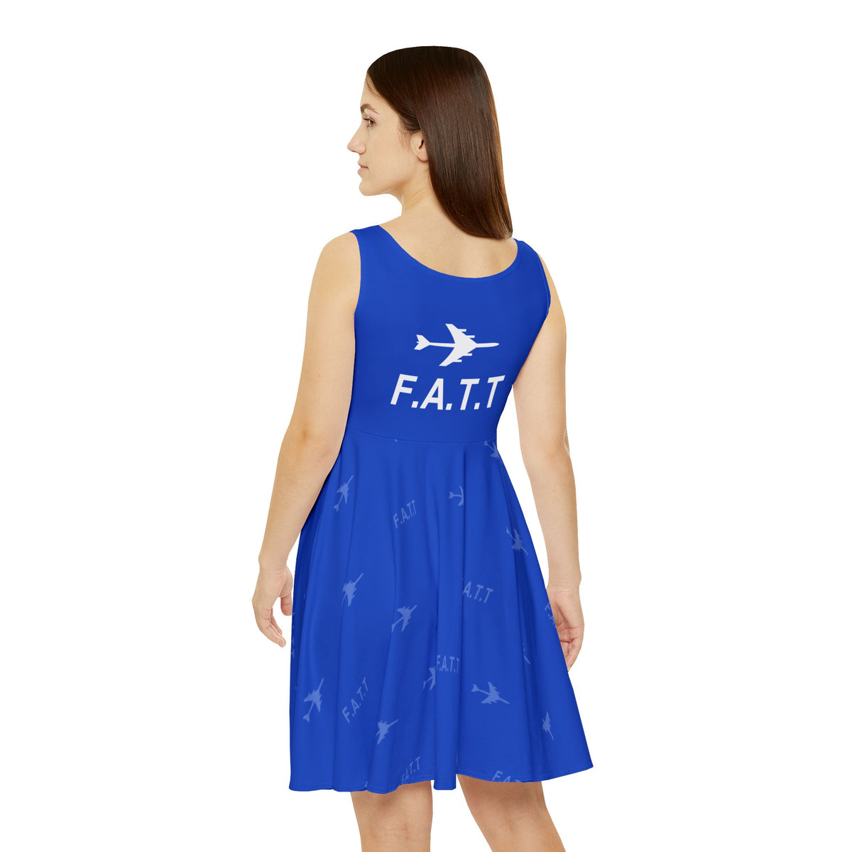 F.A.T.T Women's Flight Skater Dress — Cobalt / White