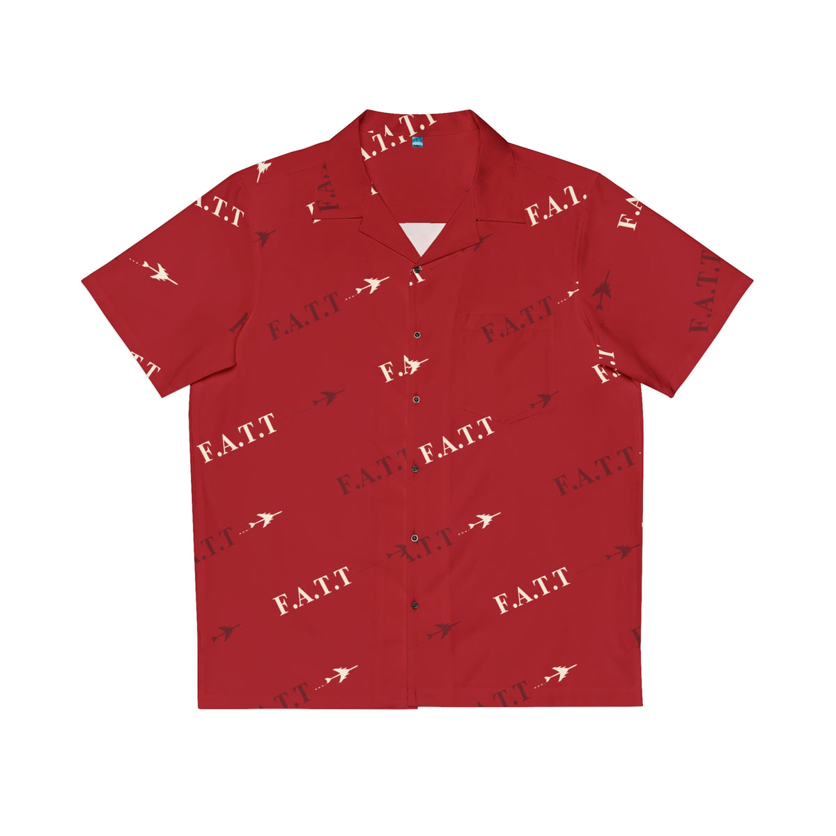 F.A.T.T Flight Monogram Button-Up — Red / Ivory
