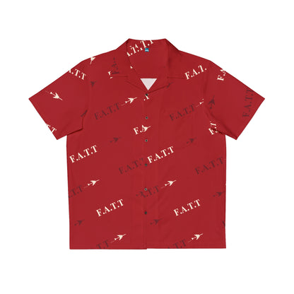 F.A.T.T Flight Monogram Button-Up — Red / Ivory