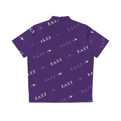 F.A.T.T Flight Monogram Button-Up — Purple / Ivory