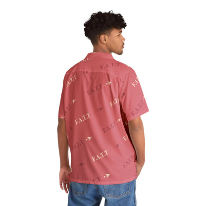 F.A.T.T Flight Monogram Button-Up — Pink / Ivory