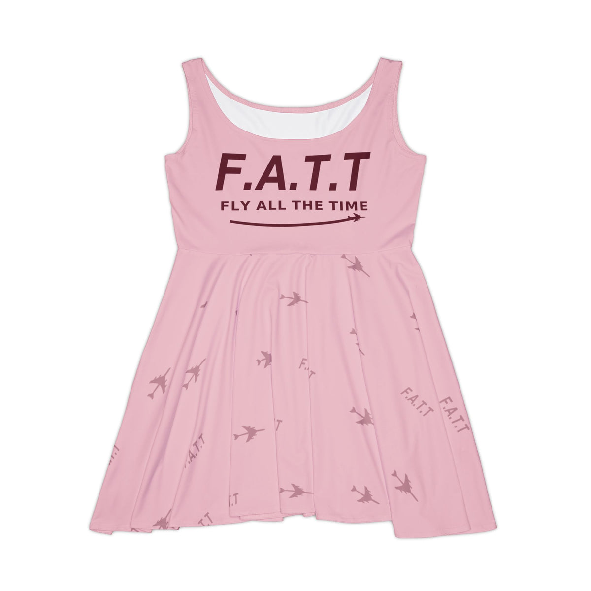 F.A.T.T Women's Flight Skater Dress — Blush / Burgundy