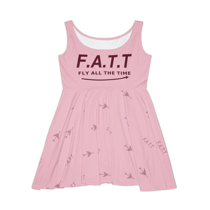 F.A.T.T Women's Flight Skater Dress — Blush / Burgundy