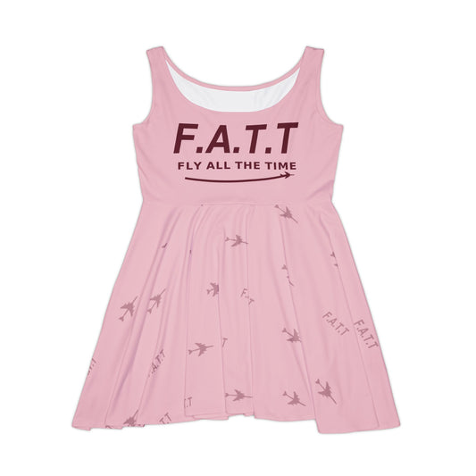 F.A.T.T Women's Flight Skater Dress — Blush / Burgundy