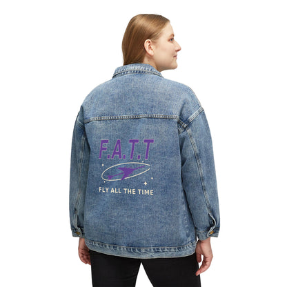 F.A.T.T Women's Flight Denim Jacket — Royal Purple / Cream