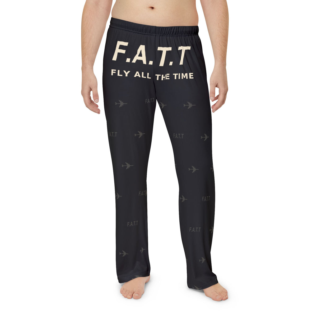 F.A.T.T Men's Flight Lounge Pants — Jet Black / Cream
