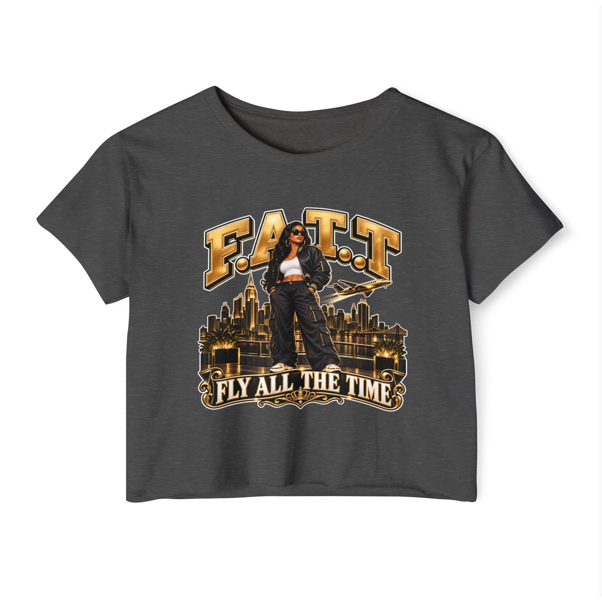 F.A.T.T Women's Gold City Graphic Crop Top