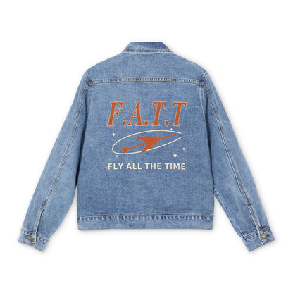 F.A.T.T Men's Flight Denim Jacket — Burnt Orange / Cream