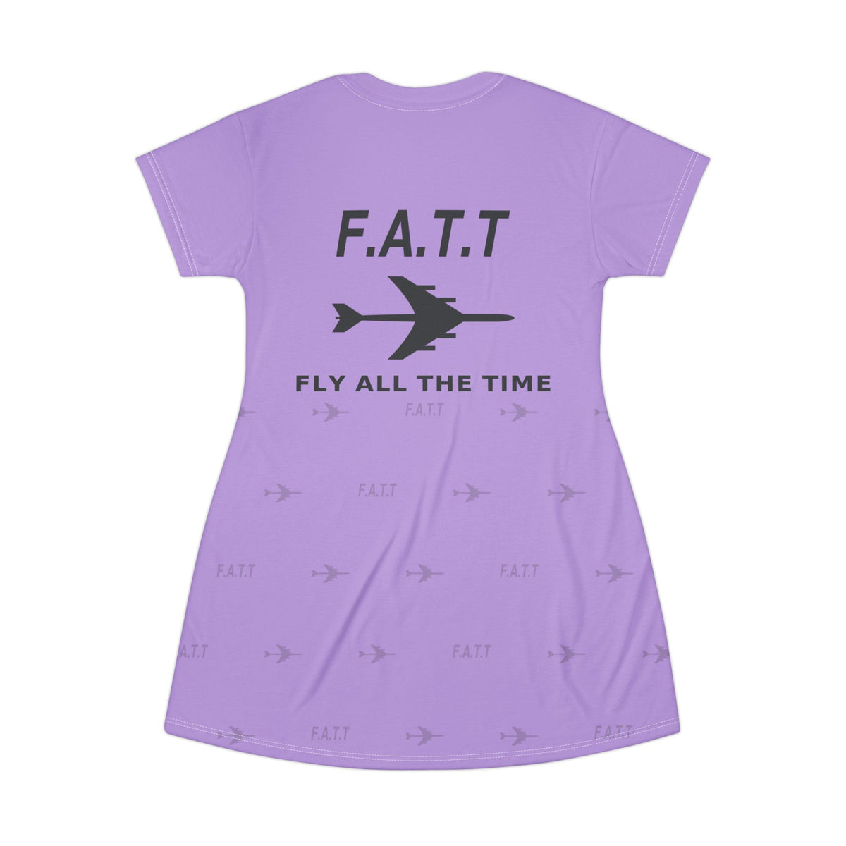 F.A.T.T Women's Flight T-Shirt Dress — Lavender / Charcoal