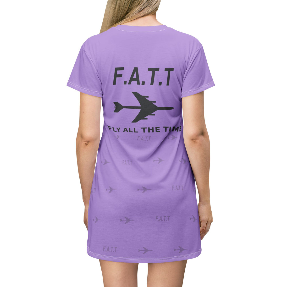 F.A.T.T Women's Flight T-Shirt Dress — Lavender / Charcoal