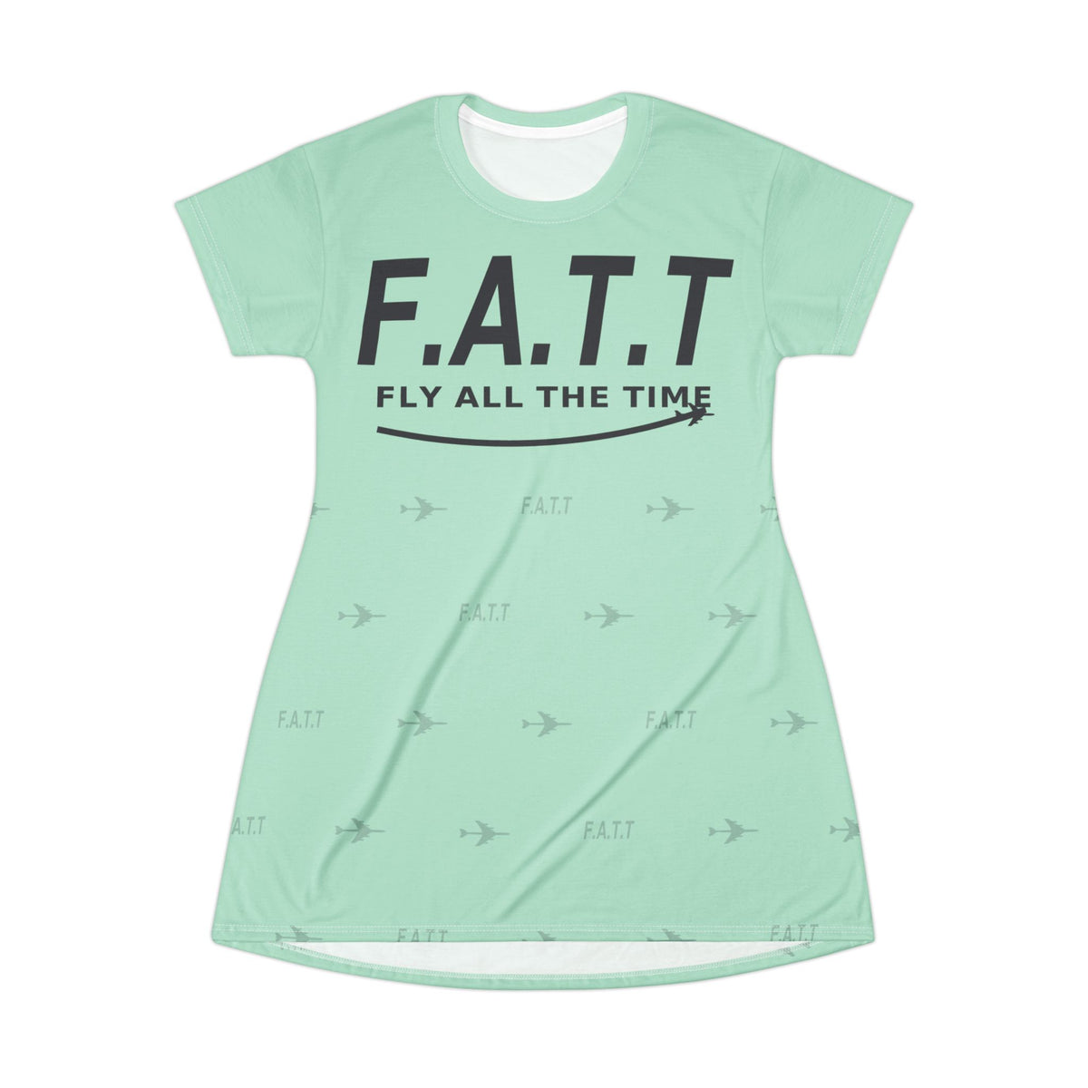 F.A.T.T Women's Flight T-Shirt Dress — Mint / Charcoal