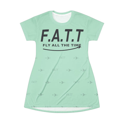 F.A.T.T Women's Flight T-Shirt Dress — Mint / Charcoal