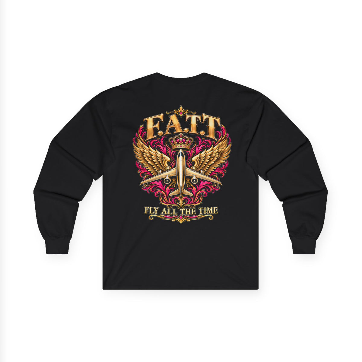 F.A.T.T Women’s Pink & Gold Crown Graphic Long Sleeve
