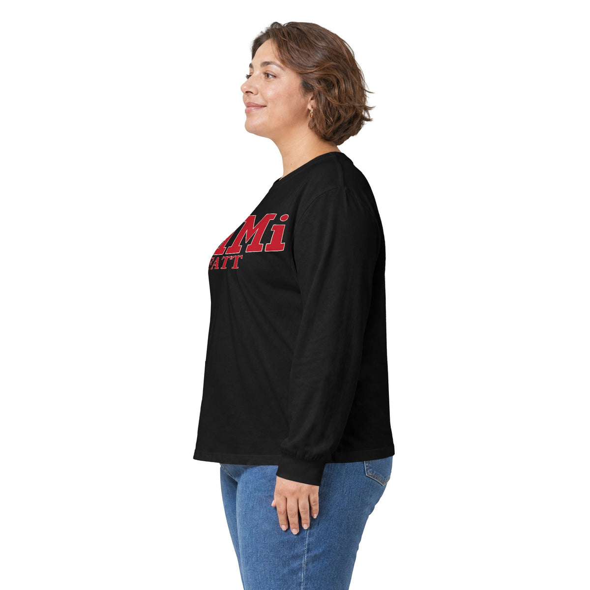 MiMi by FATT Long-Sleeve Cotton T-Shirt — Red & Black