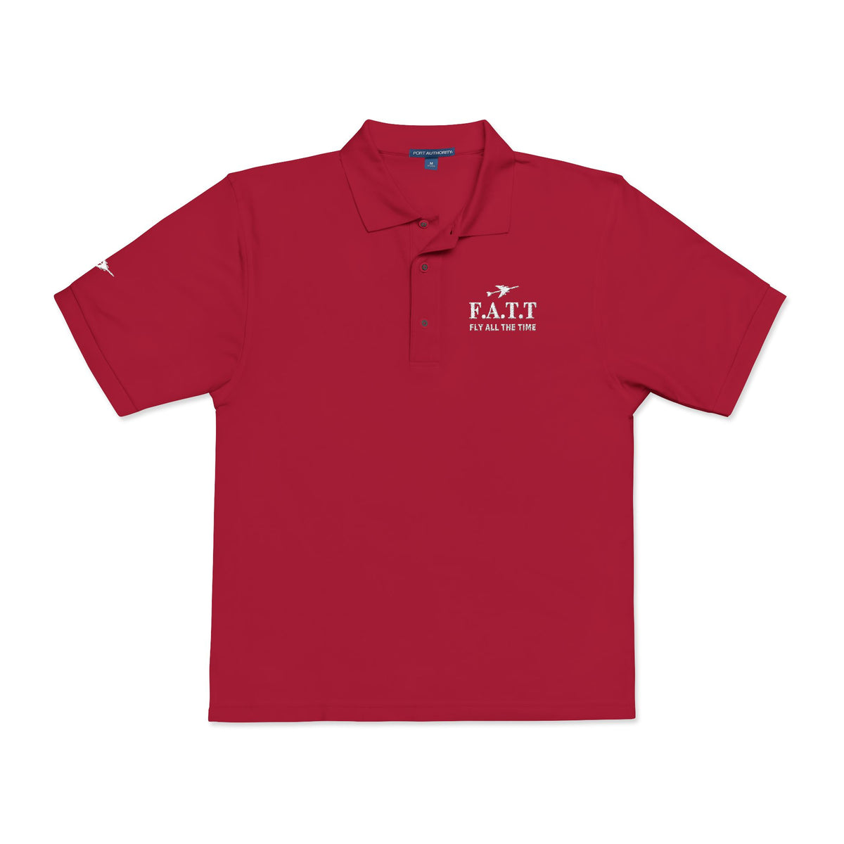 F.A.T.T Signature Embroidered Polo — White Stitch