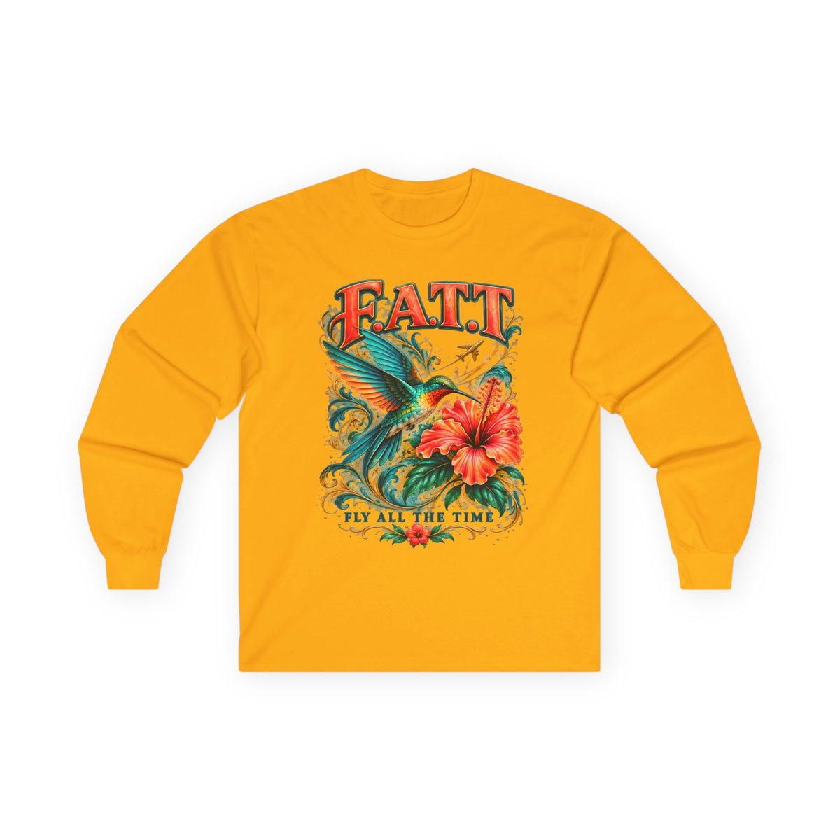 F.A.T.T Women’s Hummingbird & Hibiscus Graphic Long Sleeve