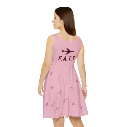 F.A.T.T Women's Flight Skater Dress — Blush / Burgundy