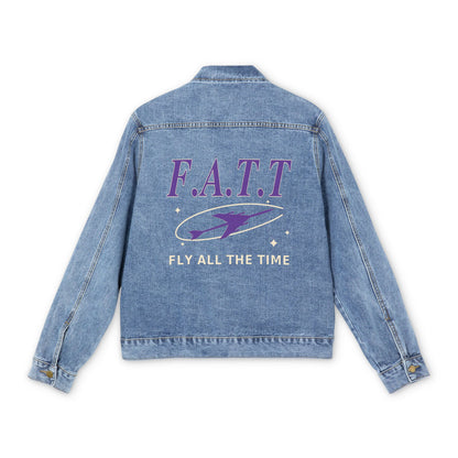 F.A.T.T Men's Flight Denim Jacket — Royal Purple / Cream