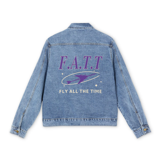 F.A.T.T Men's Flight Denim Jacket — Royal Purple / Cream