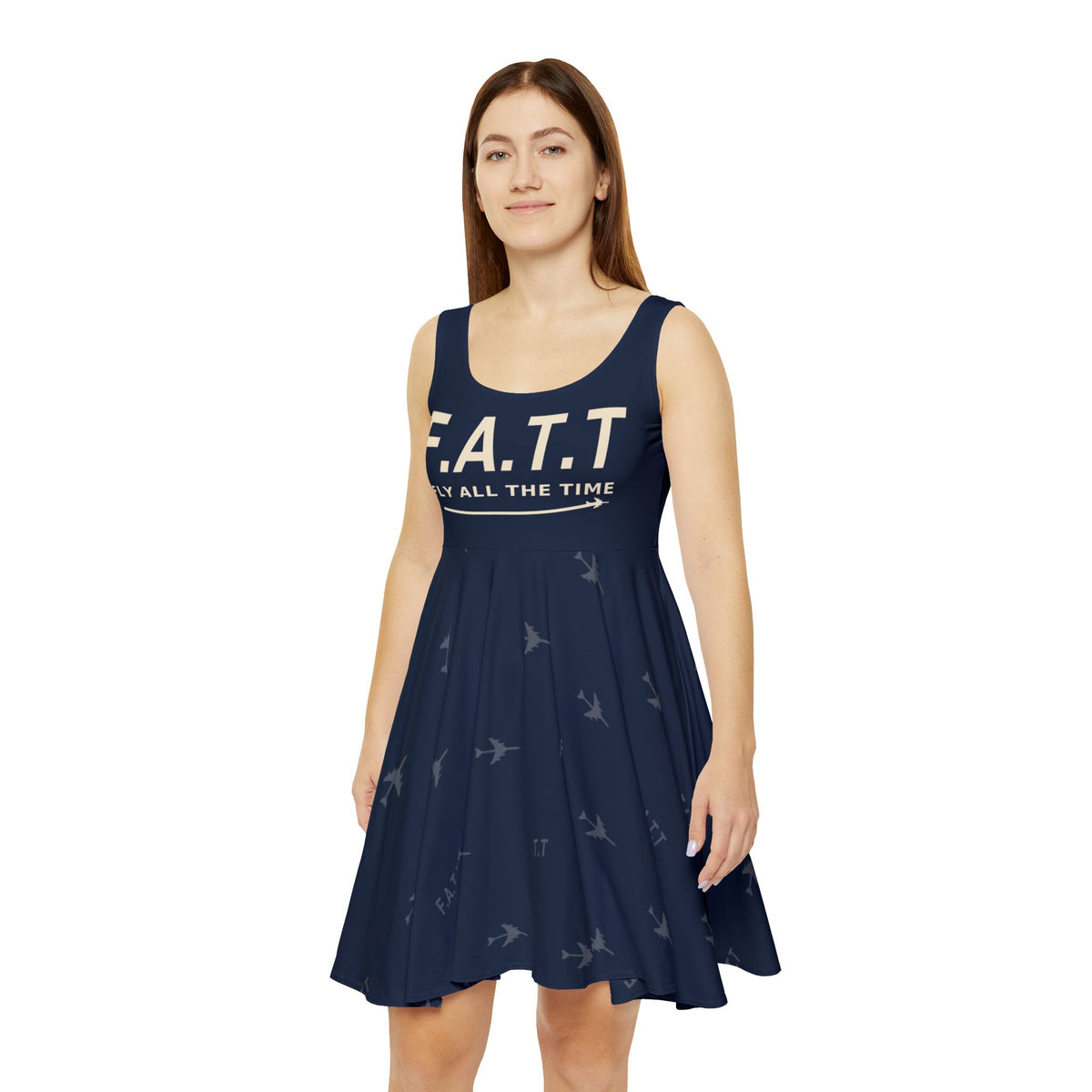 F.A.T.T Women's Flight Skater Dress — Navy / Cream