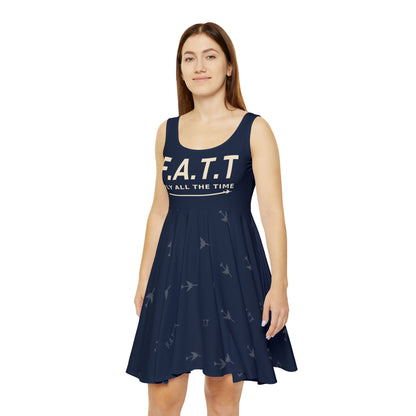 F.A.T.T Women's Flight Skater Dress — Navy / Cream