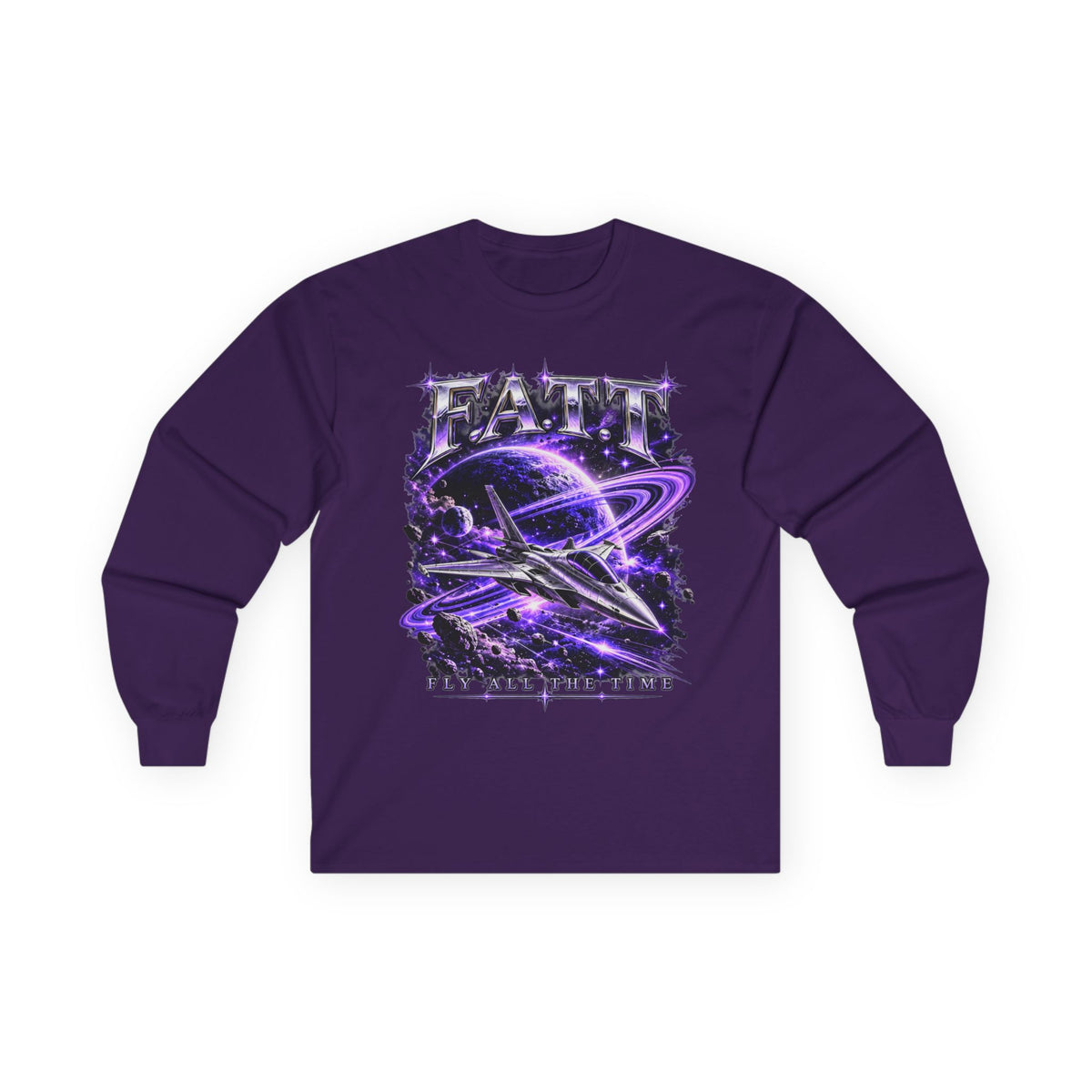 F.A.T.T Purple Space Flight Graphic Long Sleeve