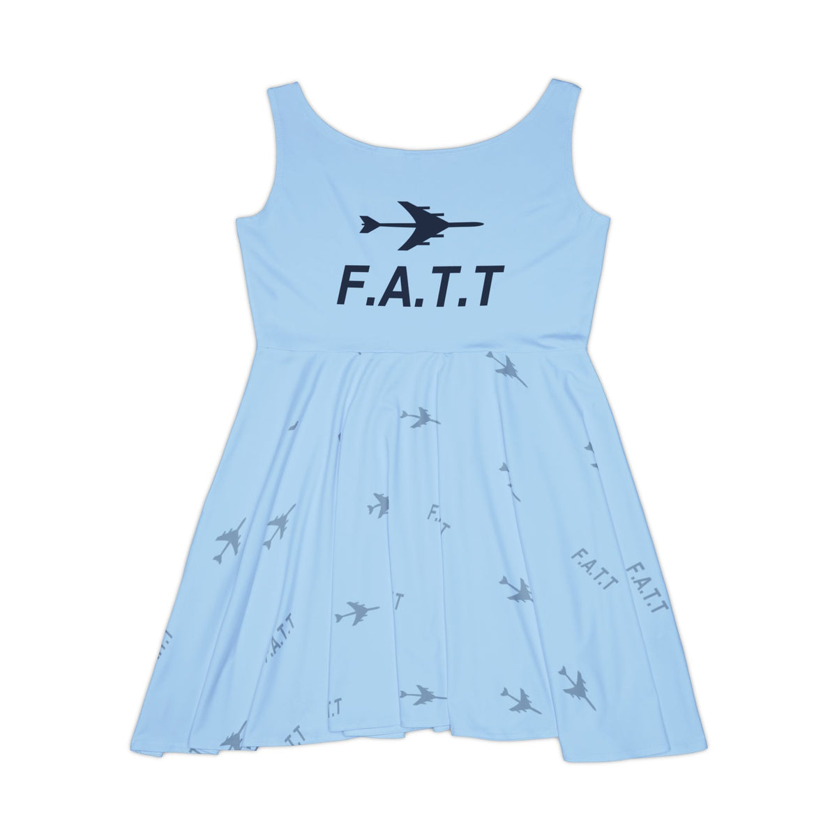 F.A.T.T Women's Flight Skater Dress — Sky Blue / Navy