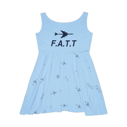 F.A.T.T Women's Flight Skater Dress — Sky Blue / Navy