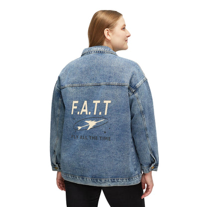F.A.T.T Women's Flight Denim Jacket — Ivory / Black