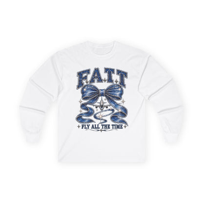 F.A.T.T Women’s Denim Bow Graphic Long Sleeve