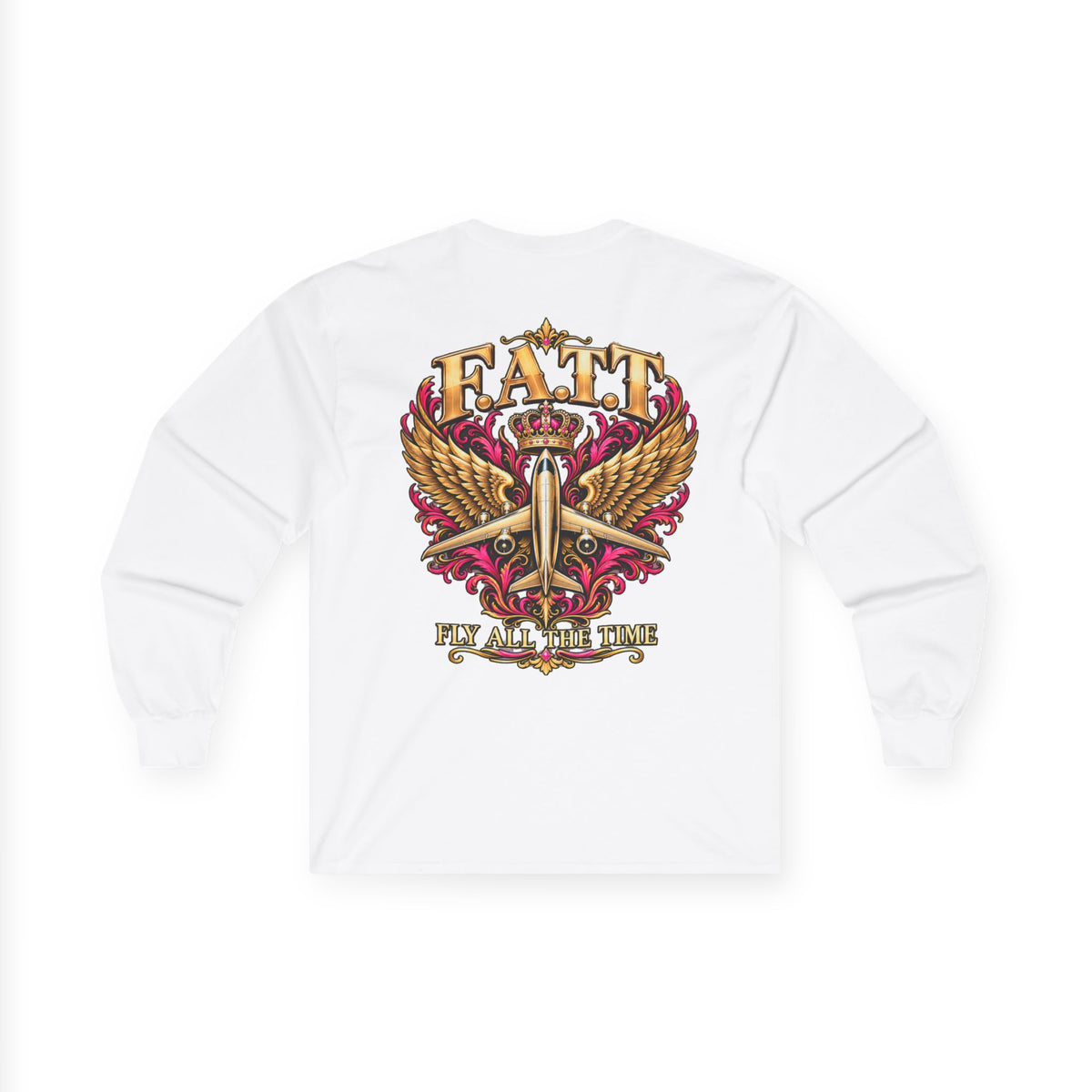 F.A.T.T Women’s Pink & Gold Crown Graphic Long Sleeve