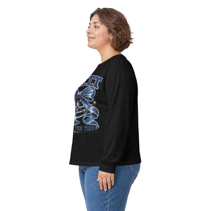 F.A.T.T Women’s Denim Bow Graphic Long Sleeve