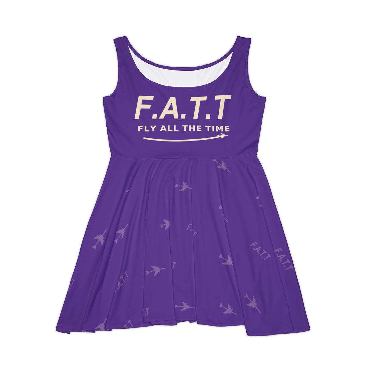 F.A.T.T Women's Flight Skater Dress — Royal Purple / Cream