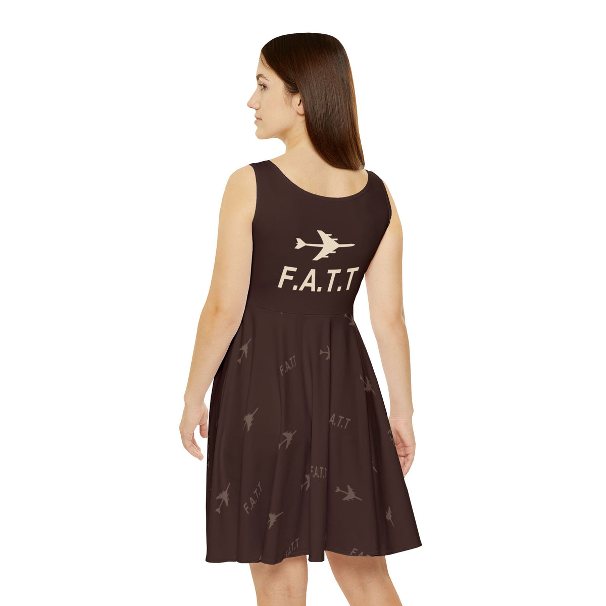 F.A.T.T Women's Flight Skater Dress — Chocolate / Cream