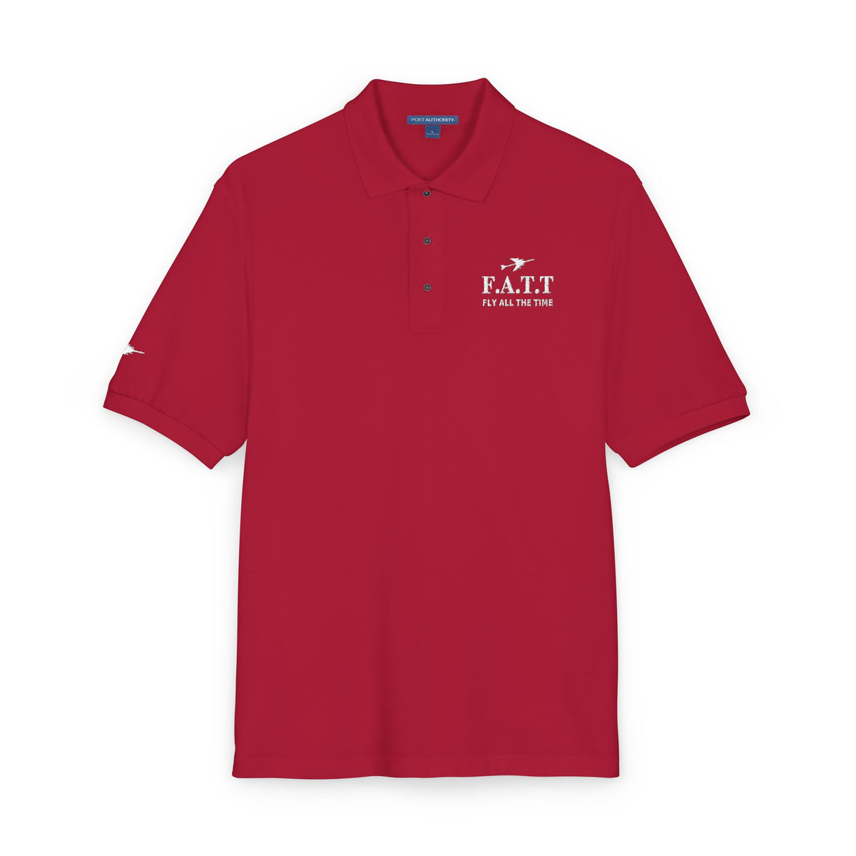 F.A.T.T Signature Embroidered Polo — White Stitch