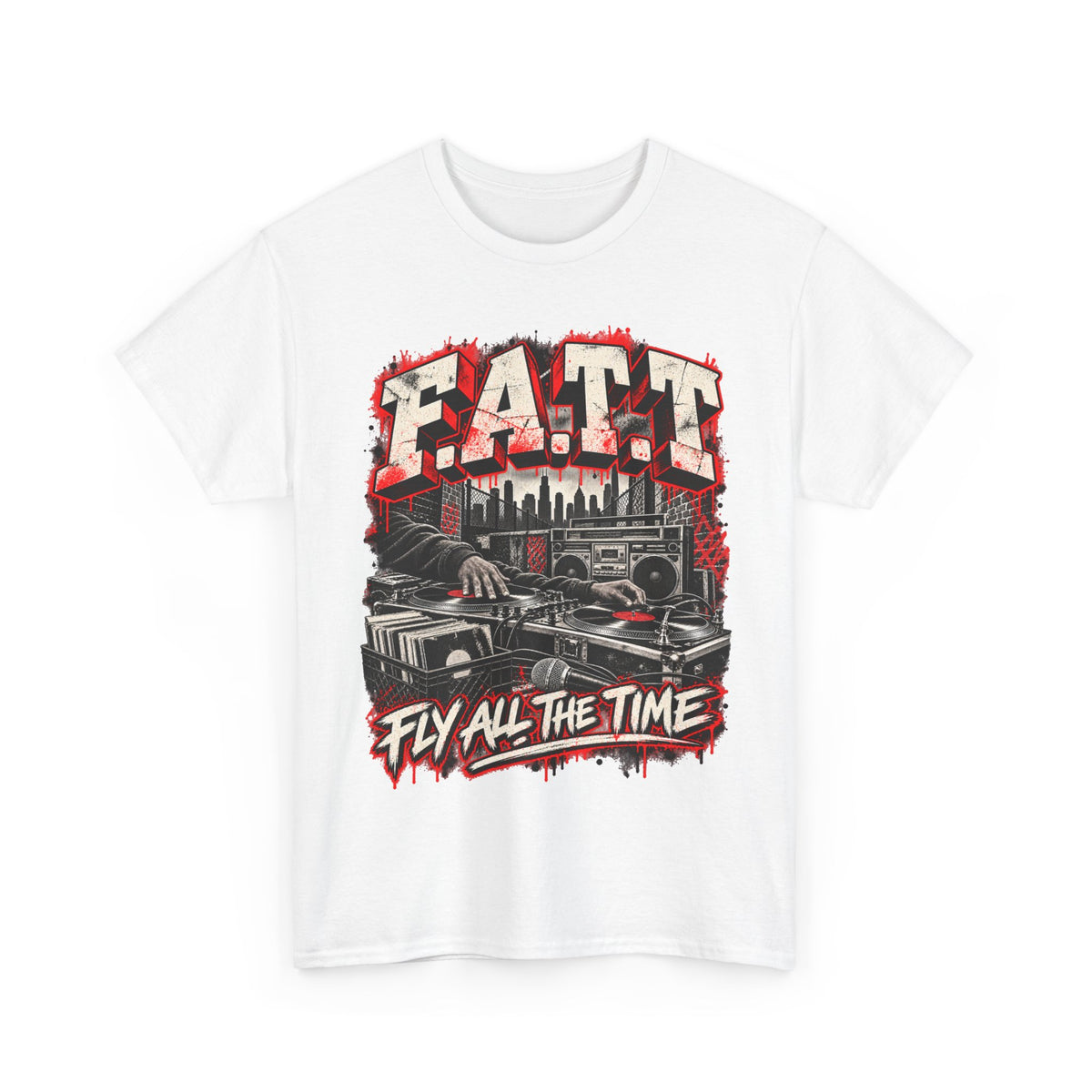 F.A.T.T Turntable Graphic Tee — Bred / Chicago | Cotton S–5XL