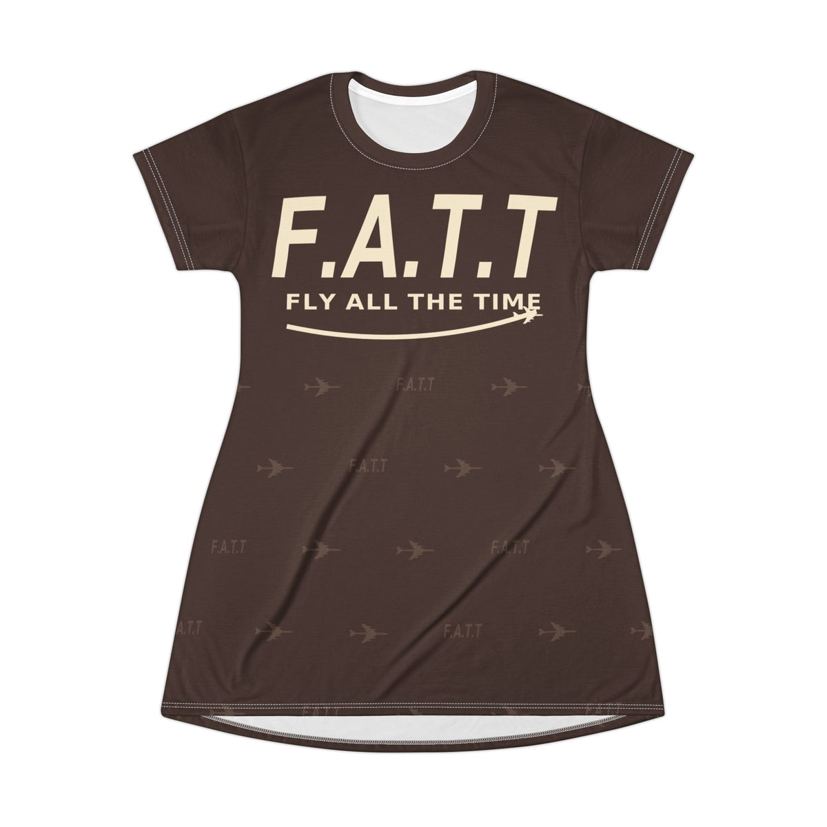F.A.T.T Women's Flight T-Shirt Dress — Chocolate / Cream