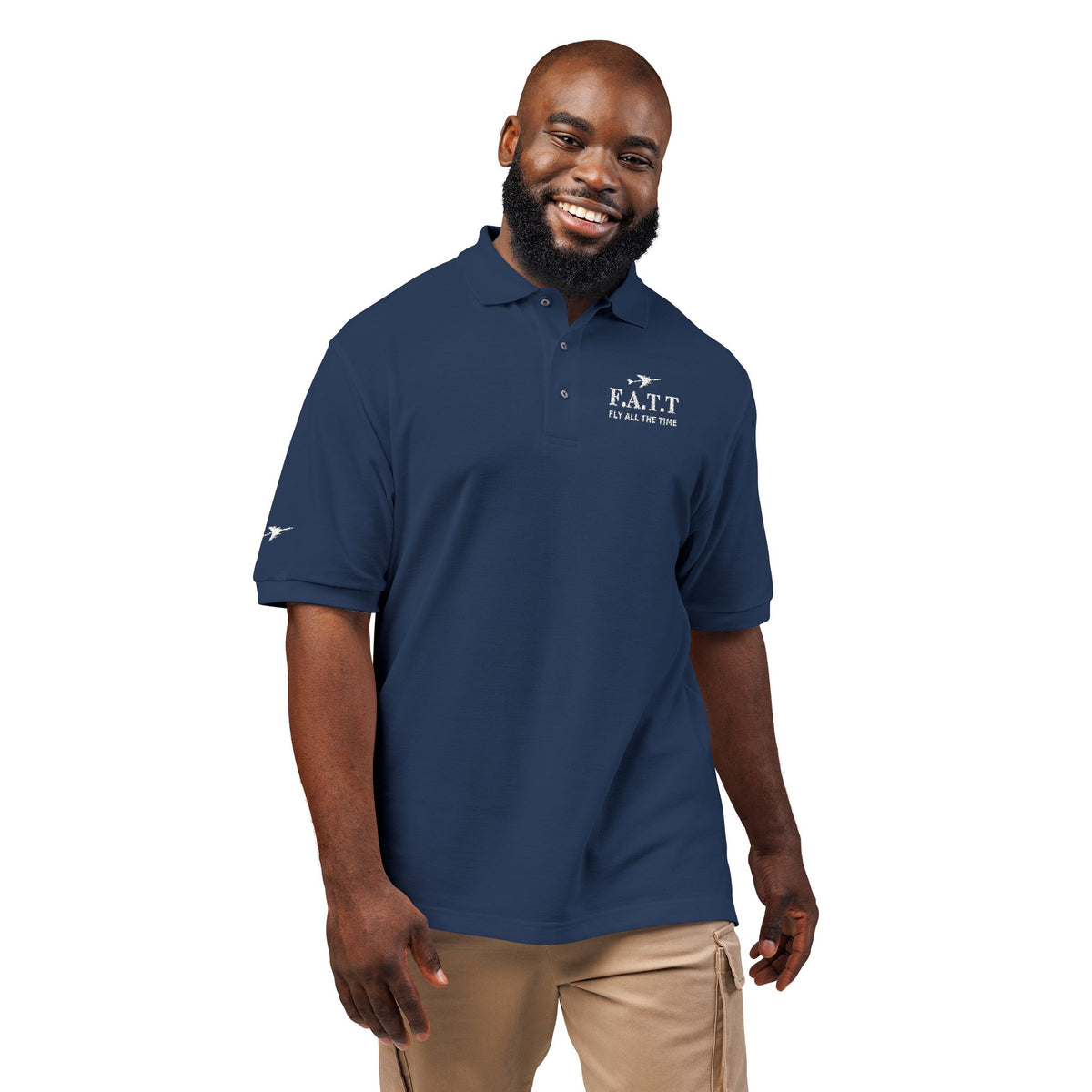 F.A.T.T Signature Embroidered Polo — White Stitch