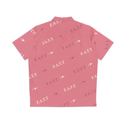 F.A.T.T Flight Monogram Button-Up — Pink / Ivory