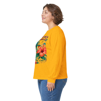 F.A.T.T Women’s Hummingbird & Hibiscus Graphic Long Sleeve