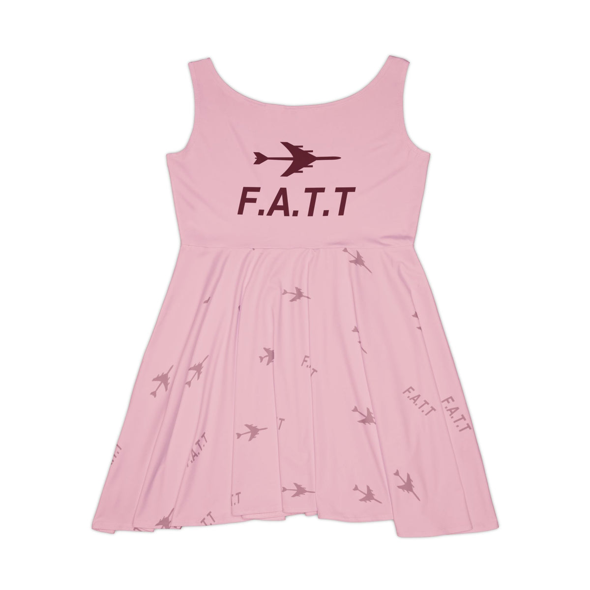 F.A.T.T Women's Flight Skater Dress — Blush / Burgundy